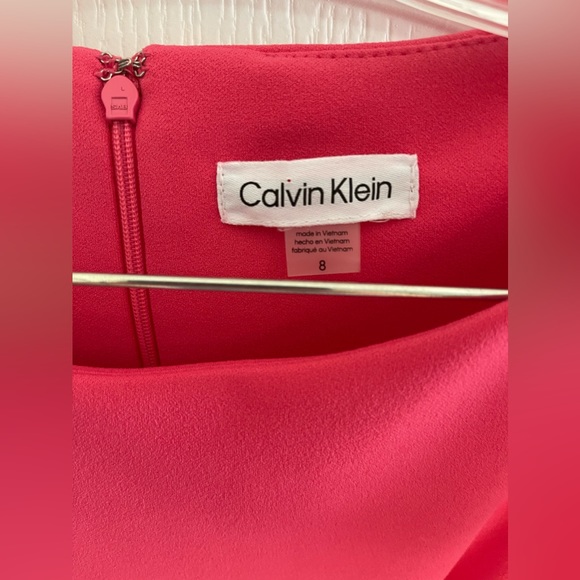 NWT Calvin Klein Womens Size 8 Pink Coral Wide Legged Flutter Sleeve Jumpsuit - Picture 4 of 4
